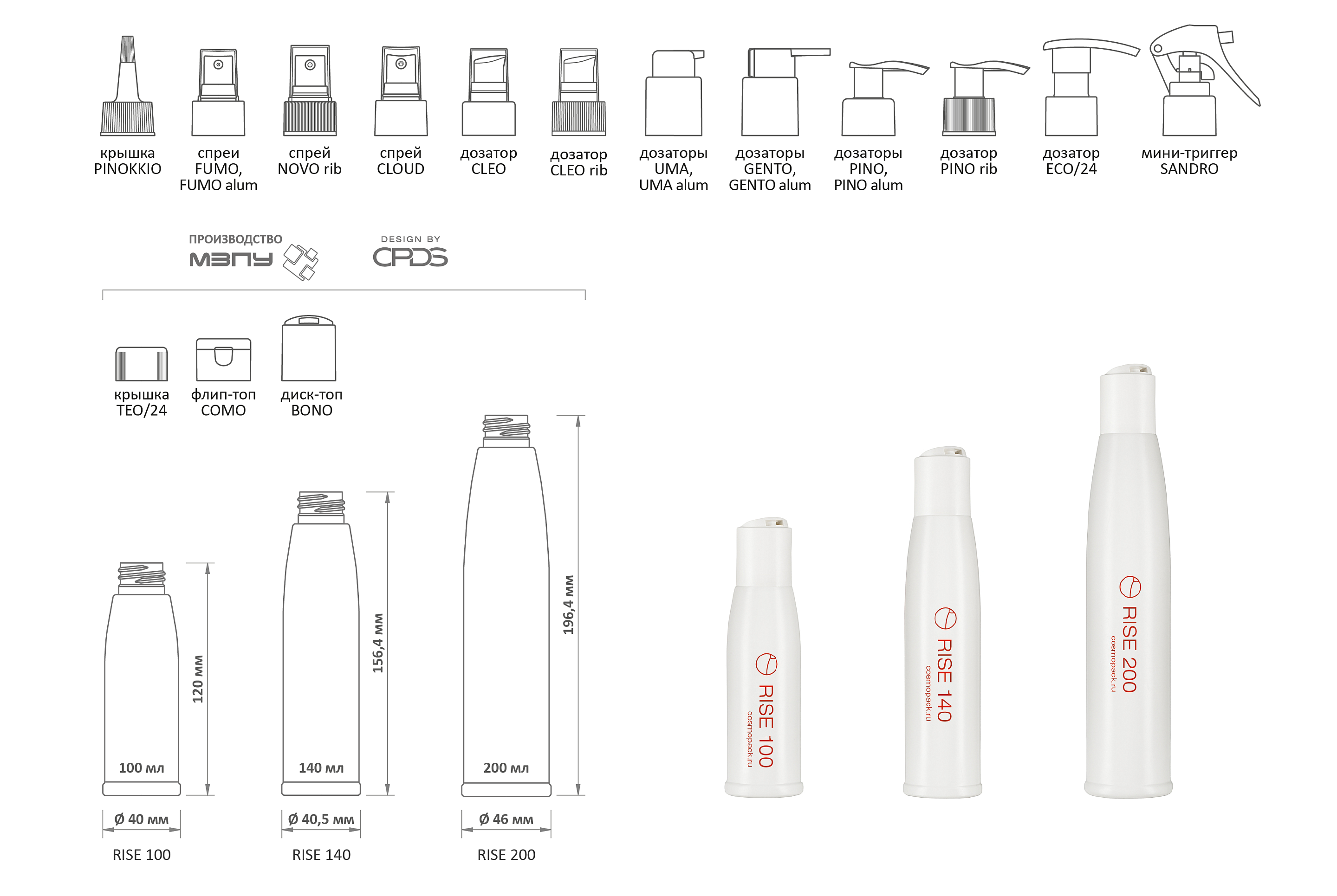 RISE серия, 100/140/200 мл